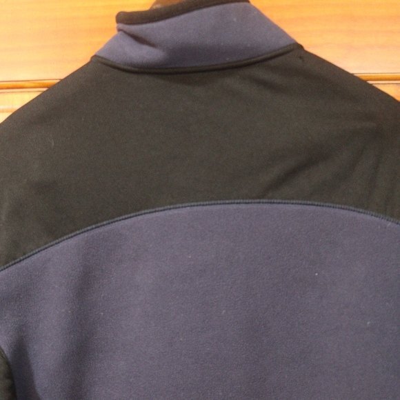 Tek Gear Men's Blue Black Fleece Full Zip Jacket Medium Outdoor Layering - Picture 6 of 11